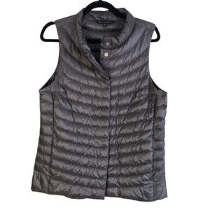 Athleta Metallic Gray Goose Down Puffer Vest